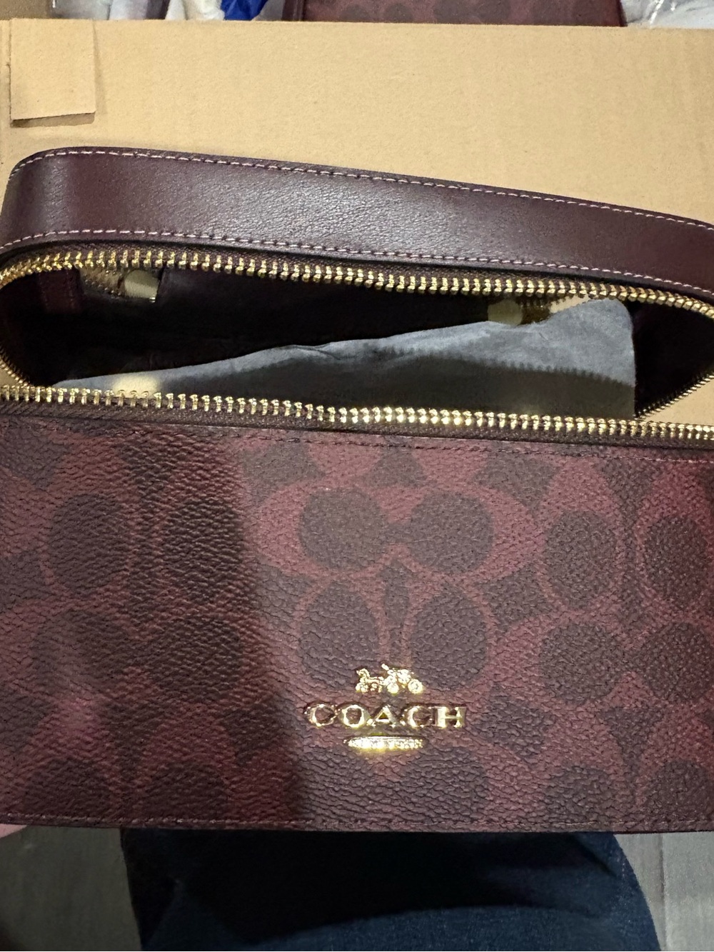 Coach Black Currant Signature Canvas MakeUp Bag